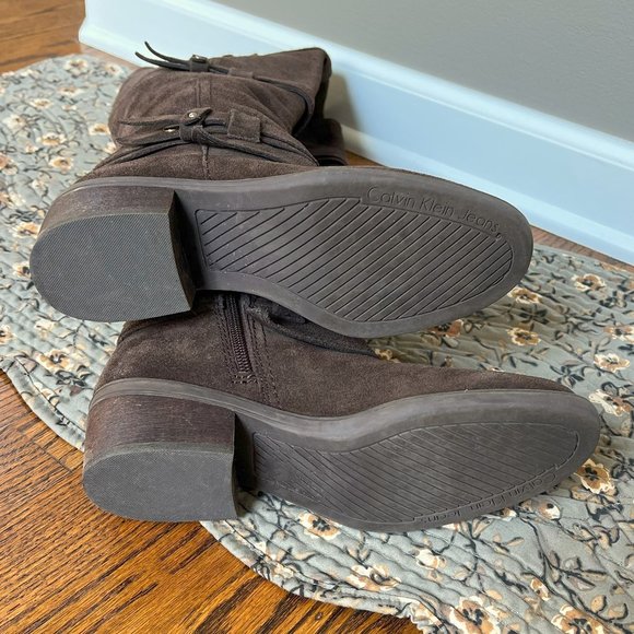 Calvin Klein Women’s Taupe Suede Over the Knee Boot – Size 7.5 - Picture 7 of 9